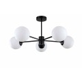 Krótka lampa wisząca czarna białe kule Roma 5 LP-1345/5P BK