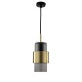 Lampa wisząca na 1 żarówkę dymiony klosz Miele LP-866/1P SM/GD
