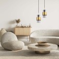 Lampa wisząca na 1 żarówkę dymiony klosz Miele LP-866/1P SM/GD