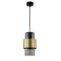 Lampa wisząca na 1 żarówkę dymiony klosz Miele LP-866/1P SM/GD