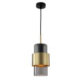 Lampa wisząca na 1 żarówkę dymiony klosz Miele LP-866/1P SM/GD