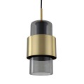 Lampa wisząca na 1 żarówkę dymiony klosz Miele LP-866/1P SM/GD