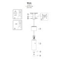Lampa wisząca na 1 żarówkę dymiony klosz Miele LP-866/1P SM/GD