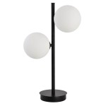Lampa biurkowa czarna nocna białe kule Dorado LP-002/2T BK