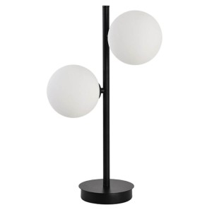 Lampa biurkowa czarna nocna białe kule Dorado LP-002/2T BK