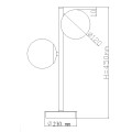 Lampa biurkowa czarna nocna białe kule Dorado LP-002/2T BK
