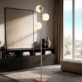 Lampa podłogowa złota  białe kule Dorado LP-002/3F