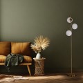 Lampa podłogowa złota  białe kule Dorado LP-002/3F