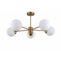 Krótka lampa wisząca złota białe kule Roma 5 LP-1345/5P GD