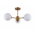 Krótka lampa wisząca złota białe kule Roma 3 LP-1345/3P GD