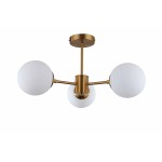Krótka lampa wisząca złota białe kule Roma 3 LP-1345/3P GD