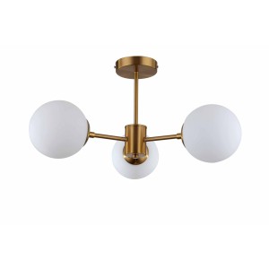 Krótka lampa wisząca złota białe kule Roma 3 LP-1345/3P GD