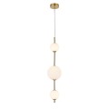 Lampa wisząca pionowa mleczne kule Dorado złota LP-002/3V