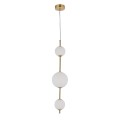 Lampa wisząca pionowa mleczne kule Dorado złota LP-002/3V