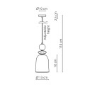 Lampa wisząca Tropea 1xE27 dymna, średnia  LP-2004/1P M SM 