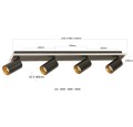 Lampa listwa Spot Parma 4 4xGU10 + 1xLED CCT czarna LP-0612/4C BK