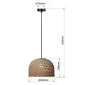 LIGHT PRESTIGE Rattanowa lampa wisząca Kanso 40 cm jasne drewno 1xE27 LP-2025/1P 40 cm 