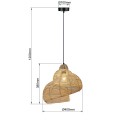 Lampa wisząca rattanowa Shella 40 cm jasne drewno 1xE27 LP-1806/1P 40cm