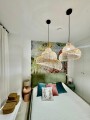 Rattanowa lampa wisząca Shella 60 cm jasne drewno 1xE27  LP-1806/1P 60cm