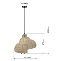 Rattanowa lampa wisząca Shella 60 cm jasne drewno 1xE27  LP-1806/1P 60cm