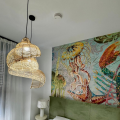 Rattanowa lampa wisząca Shella 60 cm jasne drewno 1xE27  LP-1806/1P 60cm