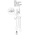 Lampa wisząca SOLIN 3 czarny zwis LP-181/3P BK LIGHT PRESTIGE