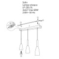 Lampa wisząca SOLIN 3 czarny zwis LP-181/3L BK LIGHT PRESTIGE