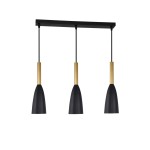 Lampa wisząca SOLIN 3 czarny zwis LP-181/3L BK/GD LIGHT PRESTIGE