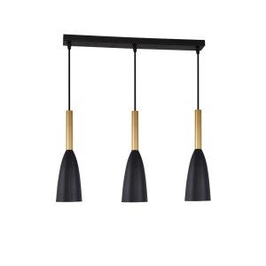 Lampa wisząca SOLIN 3 czarny zwis LP-181/3L BK/GD LIGHT PRESTIGE