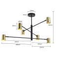 Lampa wisząca SNOW 6 złoty zwis LP-731/6P GD LIGHT PRESTIGE