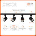 Reflektor ZESTAW OŚWIETLENIA SZYNOWEGO SNOW SET 1F czarny szynowy LP-737 BK SET LIGHT PRESTIGE