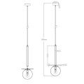 Lampa wisząca ROMA 1 czarny zwis LP-1345/1P BK LIGHT PRESTIGE