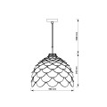 Lampa wisząca BURGO DUŻA drewno zwis LP-101335/1P L LIGHT PRESTIGE