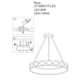 Lampa wisząca REUS RÓŻOWE 4000K złoty zwis LP-8069/1P LED GD LIGHT PRESTIGE