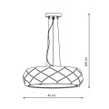 Lampa wisząca REUS RÓŻOWE złoty zwis LP-8069/1P GD LIGHT PRESTIGE