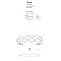 Lampa wisząca REUS RÓŻOWE złoty zwis LP-8069/1P GD LIGHT PRESTIGE