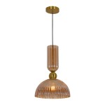 Lampa wisząca PIEGA 1 DUŻA bursztynowy zwis LP-939/1P L amber LIGHT PRESTIGE