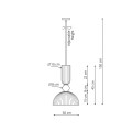 Lampa wisząca PIEGA 1 DUŻA bursztynowy zwis LP-939/1P L amber LIGHT PRESTIGE