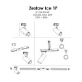 Reflektor ZESTAW OŚWIETLENIA SZYNOWEGO ICE SET 1F czarny szynowy LP-732 3W BK SET LIGHT PRESTIGE