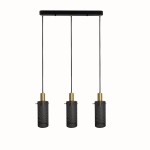 Lampa wisząca TIRANA 3 czarny zwis LP-945/3L BK LIGHT PRESTIGE