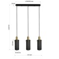 Lampa wisząca TIRANA 3 czarny zwis LP-945/3L BK LIGHT PRESTIGE