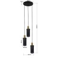 Lampa wisząca TIRANA 3 czarny zwis LP-945/3P BK LIGHT PRESTIGE