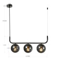 Lampa wisząca ALISA grafit zwis LP-005/3L grafit LIGHT PRESTIGE