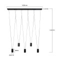 Lampa wisząca TOLEDO czarny zwis LP-432/5P BK LIGHT PRESTIGE
