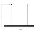 Lampa wisząca LUCI L TUYA czarny zwis LP-1401/1P L BK Smart LIGHT PRESTIGE