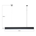 Lampa wisząca MIRA L TUYA czarny zwis LP-1201/1P L BK Smart LIGHT PRESTIGE