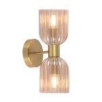 Kinkiet PODWÓJNY PIEGA bursztynowy LP-939/2W amber LIGHT PRESTIGE