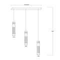 Lampa wisząca AMBIENTE 3 GRAFITOWA transparentny zwis LP-1510/3L GR LIGHT PRESTIGE