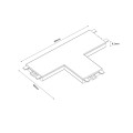 Reflektor ŁĄCZNIK NATYNKOWY T MAGNETIC SLIM czarny szynowy LP-656-MAG SLIM łącznik T SM BK LIGHT PRESTIGE