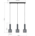 Lampa wisząca AMO czarny zwis LP-0702/3L BK LIGHT PRESTIGE